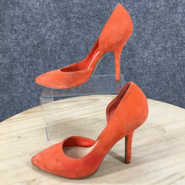 BCBG Paris Heels Womens 6.5 B Fashion Slim Side Hollow Pointed Pumps Orange