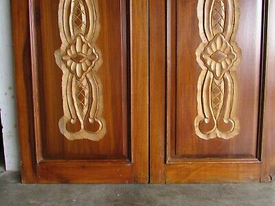 Antique Carved Pair Mexican Old #82-Primitive-Rustic-44x80.5x1.5-Barn Door 2