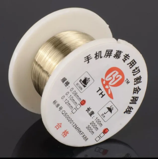 Alloy Gold Molybdenum Wire 100m Cutting Line LCD Display Screen Separator Repair