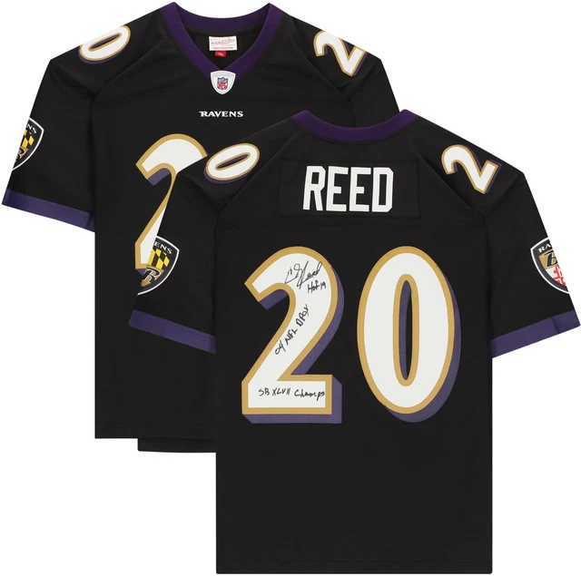 Ed Reed Baltimore Ravens Signed Black Replica Jersey & SB Season Inscs - LE 20