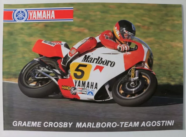 Affiche Poster Moto Yamaha Greame Crosby Marlboro Giacomo Agostini Team