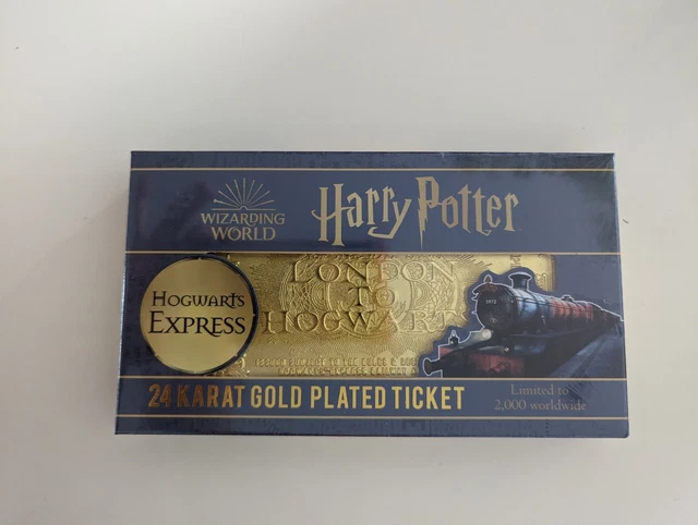 24 KARAT GOLD Plated Hogwarts Express Train Harry Potter Ticket