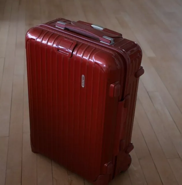 Rare! RED Rimowa carry-on suitcase, 2 wheels, hardly used. Great condition.