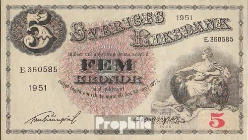 Banknoten Schweden 1951 Pick-Nr: 33ah (1951) gebraucht (III)