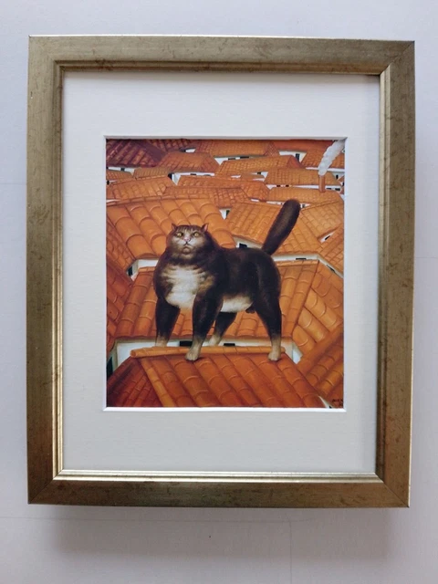 Fernando Botero print 'Cat On A Roof'  FRAMED