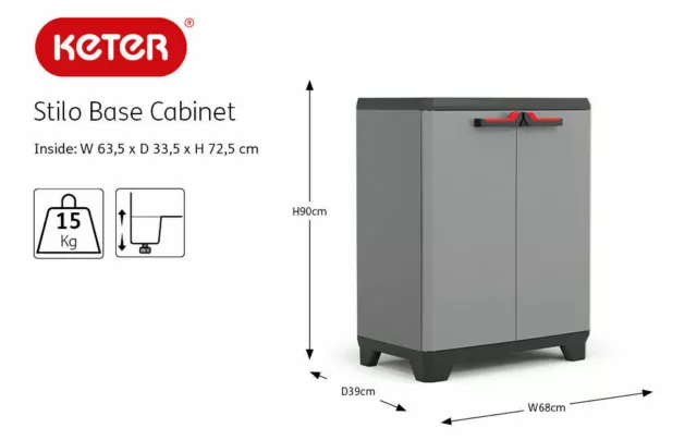 Armoire Boîtier Résine Mobile Bas Extérieur pour Jardin Balcon Terrasse Nouveau
