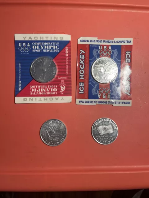 Cereal Coin Lot Post General Mille 1996 1998 Olympics Ice Hockey Yachting States