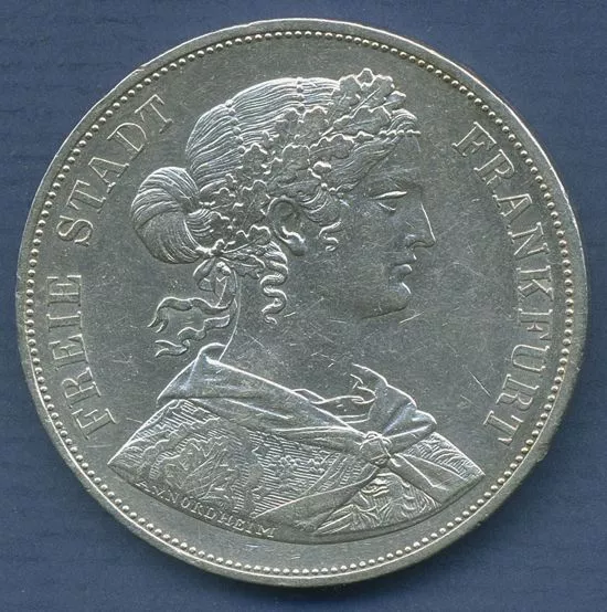 Frankfurt Stadt Doppelter Vereinstaler 1861 Francofurtia, J 43 ss-vz (m6561)