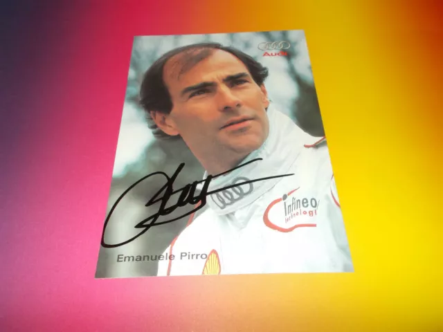 Emanuele Pirro  Formel 1 signed signiert autograph Autogramm auf Autogrammkarte