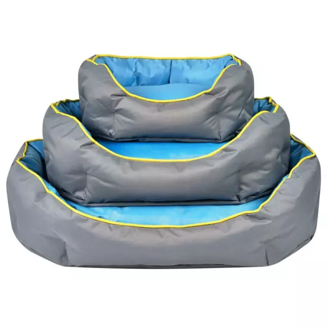 Oval Heavy Duty Waterproof Pet Dog Puppy Bed Basket Tough Hard Wearing Cushion