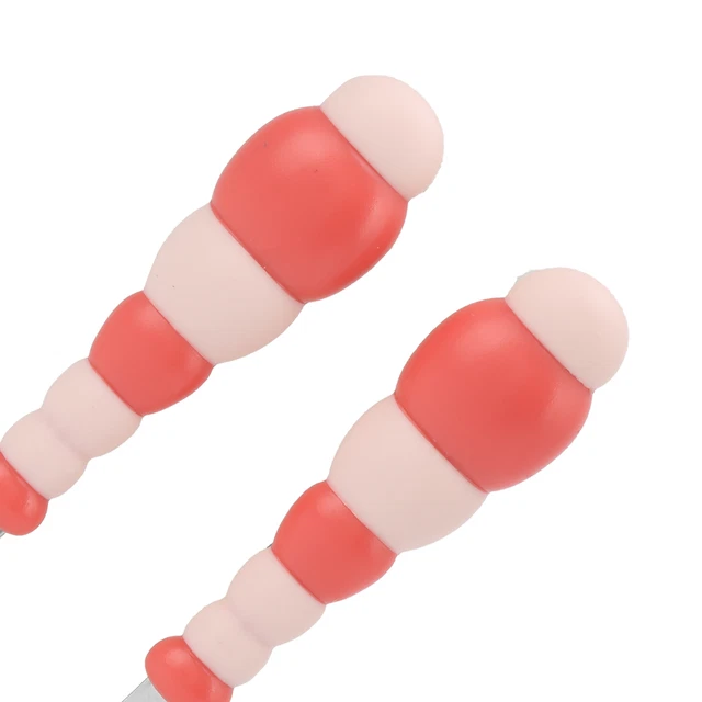 (Rouge) 02 015 Ustensiles Pour Bébé Fourchette Glissante En Acier