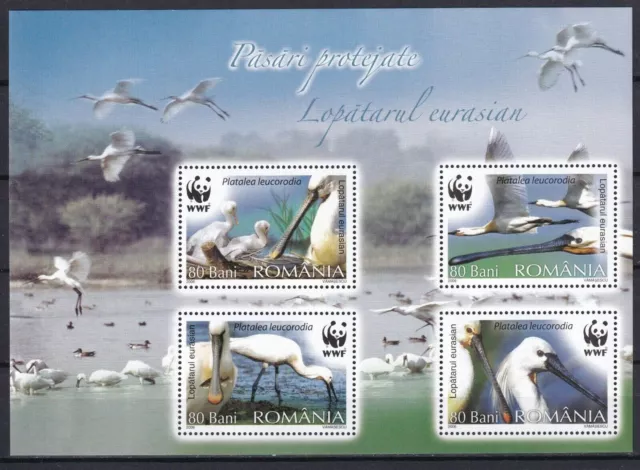 Wwf 2006 Romania  Birds  Pelicans  Sheetlet Mnh