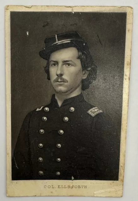 Original Civil War CDV Photo Elmer Ellsworth 1st Union Officer Killed Alexandria