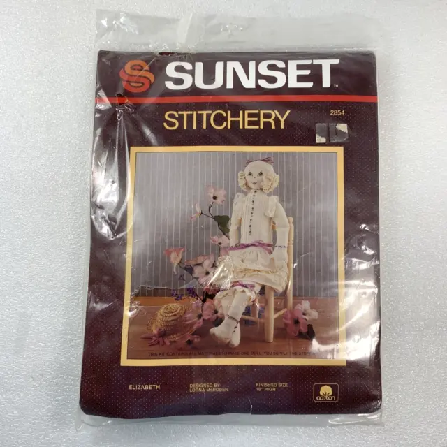 Sunset Stitchery Kit, Elizabeth by Lorna McRoden, Finished Size 18", New