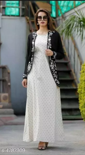 Inaaya Creation - Heavy party wear gown with jacket by inaaya creation Full  heavy embriodery work done all over gown, jacket and net dupatta with pant  and skirt Semi stitched Original piece
