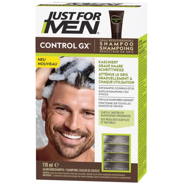 Just For Men Control GX Shampooing Colorant, Cheveux Blancs, 118 ml