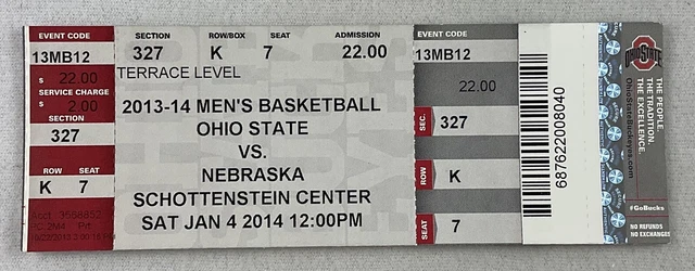 CBK 2014 01/04 Nebraska at Ohio State Basketball Ticket-LaQuinton Ross