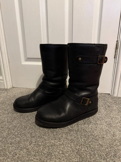 UGG KENSINGTON 2 Leather Biker Style Boots UK 8.5 US 10 25.00 PicClick UK
