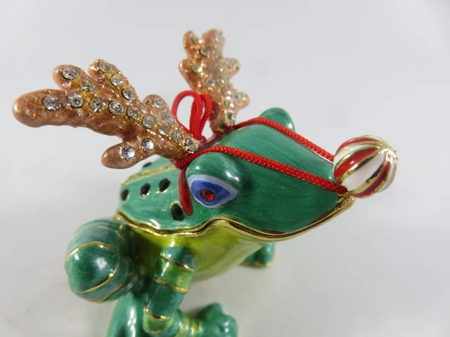 Department 56 Bejeweled Enameled "WANNA BE A REINDEER" FROG 31546
