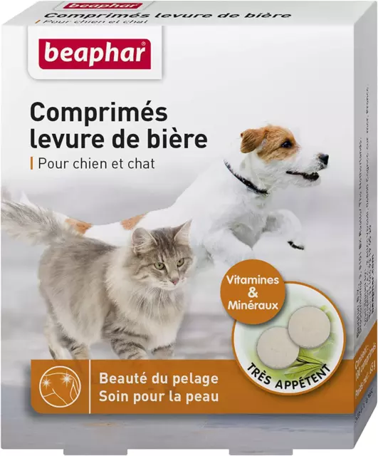 Levure de bière en comprimés pour chien/chat, riche en vitamines et minéraux.