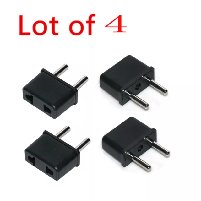 4 x Travel Adapter Round Plug from 110V to 220V European