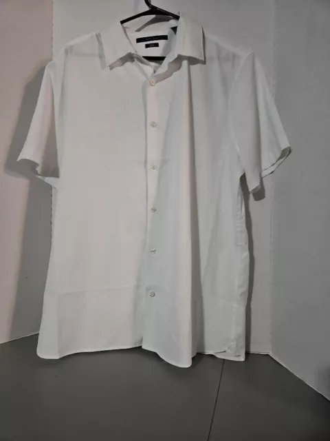 Perry Ellis Size XL White Slim Stretch