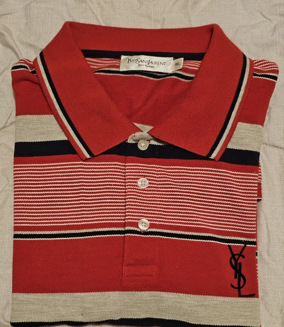 YSL POLO SHIRT Mens Multi Coloured Striped XXL Vintage Used In VGood Condition 14.99 PicClick UK