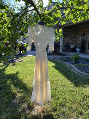 GUNNE SAX Jessica McClintock Wedding Dress Romantic Victorian Prairie Sz 9 Ivory