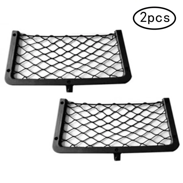 Car Seat Organizer Mesh Storage Bags Universal 2Pcs 36*18CM Black Elastic Large