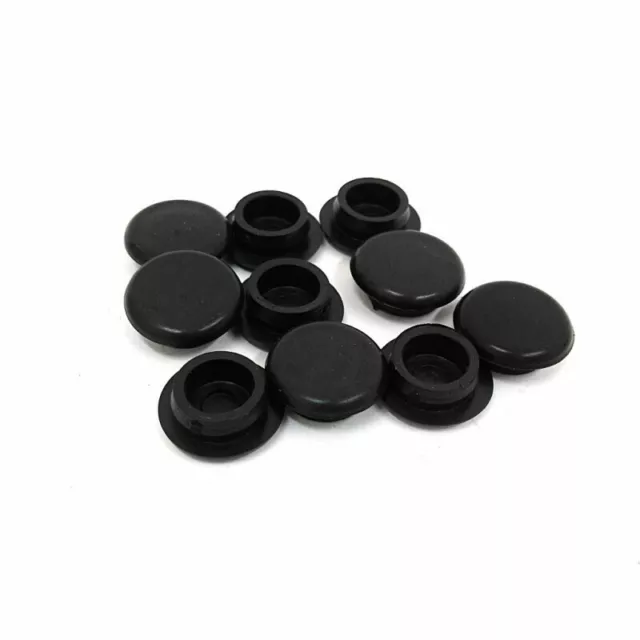 10 x Tappo Copriforo in Gomma Nero - Ø 12mm