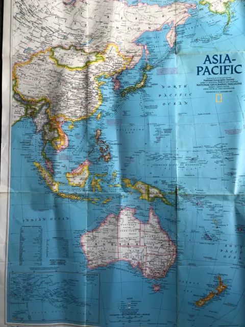 Map Of The Asia Pacific. Wall Art Or Study Aid. National Geographic