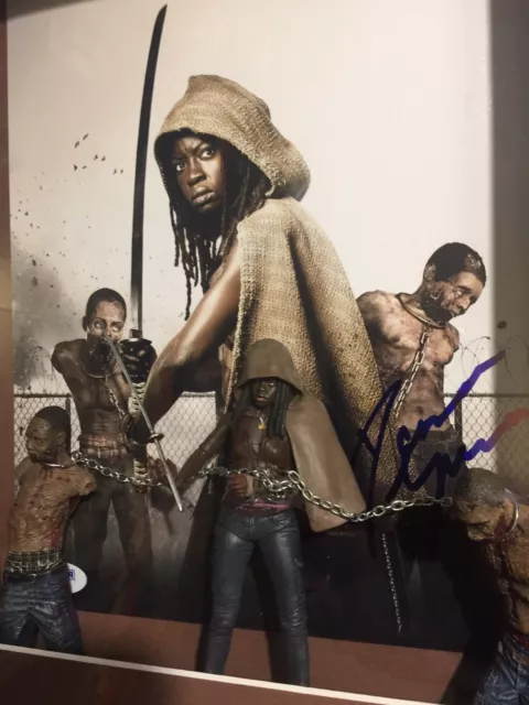 The Walking Dead- Michonne - Signed Photo PSA - Framed With 3 TV Series Figures