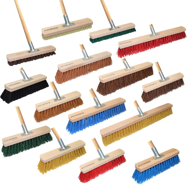 SWEEPING YARD BRUSH with Handle Stiff Soft Bristle Outdoor Garden Broom