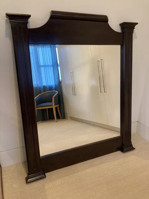 LARGE MAHOGANY FRAMED WALL MIRROR 1.35m X 1.0m