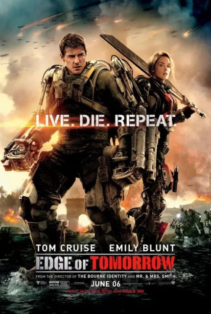 Edge of Tomorrow Movie Poster 27 x 40 D/S Tom Cruise   Emily Blunt   Bill Paxton