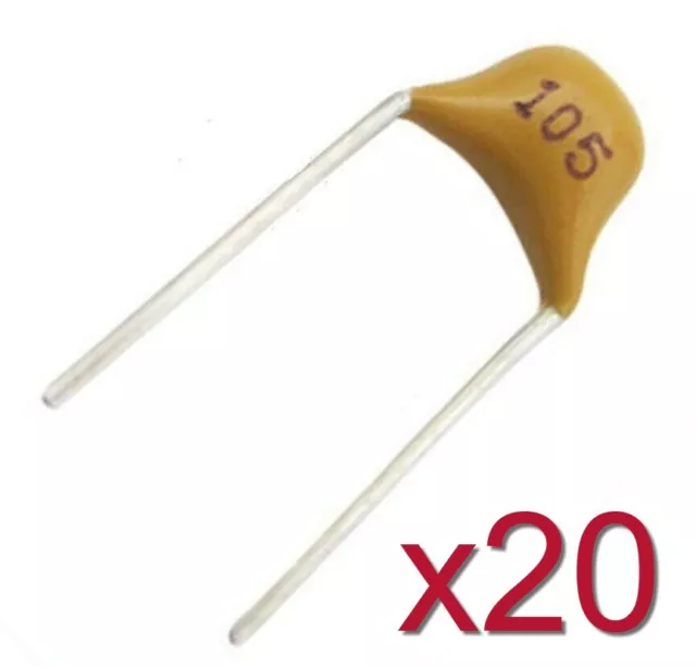 Lot 20x condensateur céramique 50V type 105 1uF Monolithic Ceramic Capacitor