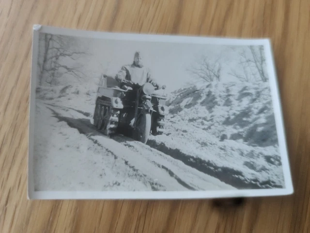 Wk2 foto wehrmacht Soldat Motorrad Krad Kradmelder Front Kettenkrad