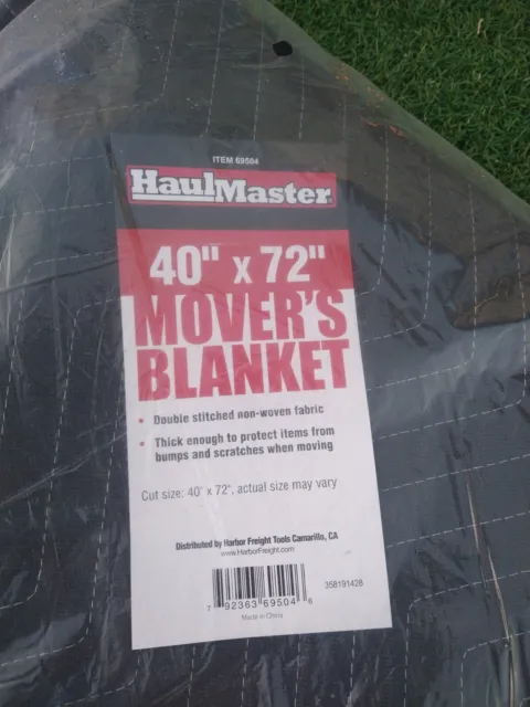 2 Moving Blankets Mover Blankets 40"X72" Double Sititched Poly Non-Woven Fabric