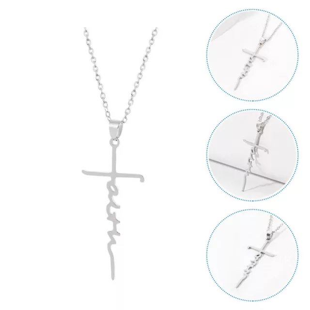 Collana Di Preghiera Croce Gesù Ciondolo Crocifisso Cross Necklace Lettera