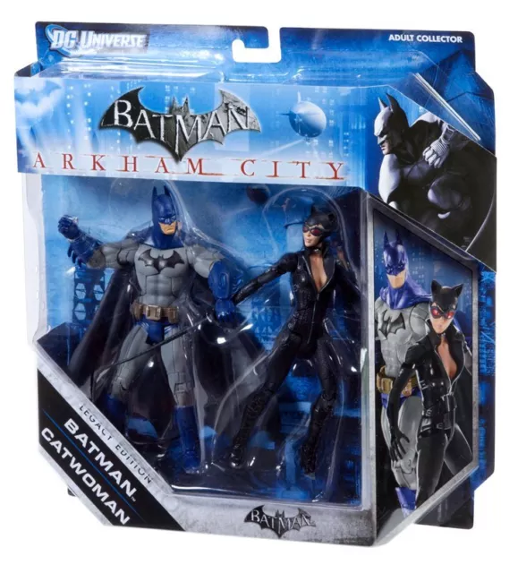 DC Comics ARKHAM CITY BATMAN & CATWOMAN 6" video game toy figures set, joker