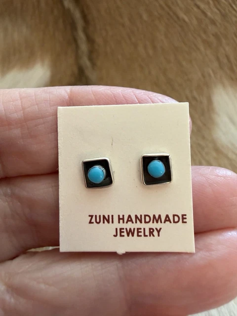 Turquoise Navajo Hair Tie 1.25in Ponytail Hand Stamped Sterling Ornament Concho Turquoise Navajo Hair Tie 1.75in Ponytail Hand Stamped  main image 3