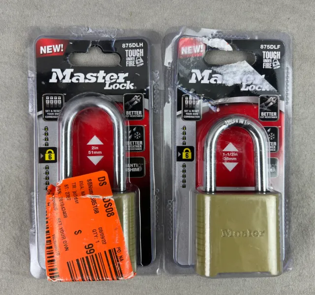 x2 Master Lock 875DLF Tough Under Fire Set Your Own Combination Locks