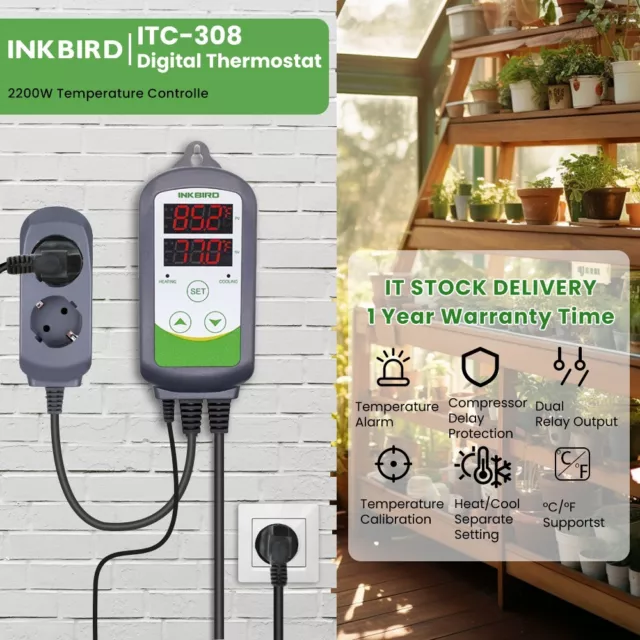 Inkbird Termostati ITC-308 Digitale Regolatore Di Temperatura Termostato EU Plug