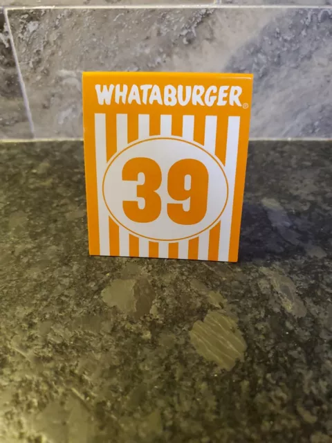 WHATABURGER TABLE TENT No. 39 Place CARD TEXAS HAMBURGER RESTAURANT #39