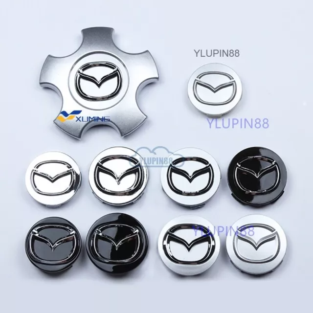 4pcs Car Wheel Center Hub Caps Cover Auto Emblem Badge Wheel Rim Cap For Mazda