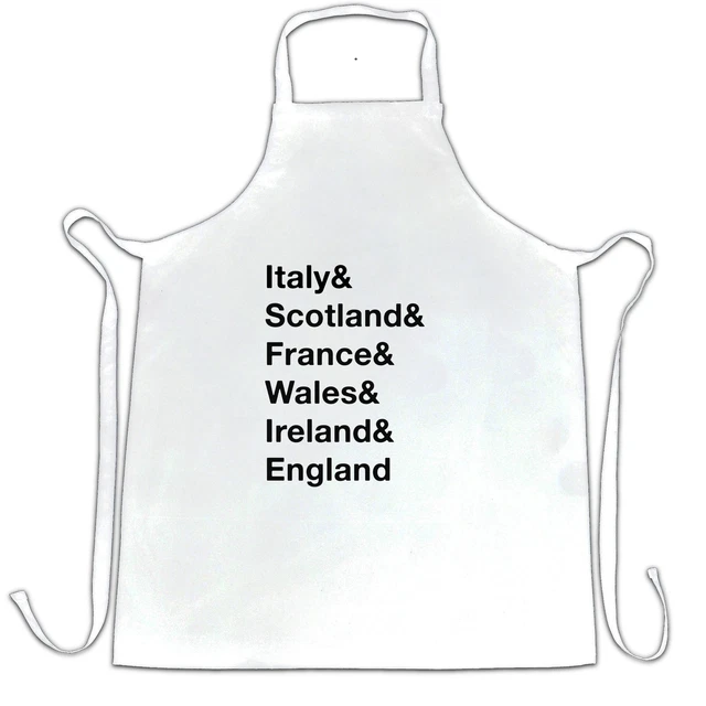 The Six Nations Chef's Apron Italy, Scotland, France Wales, Ireland, England