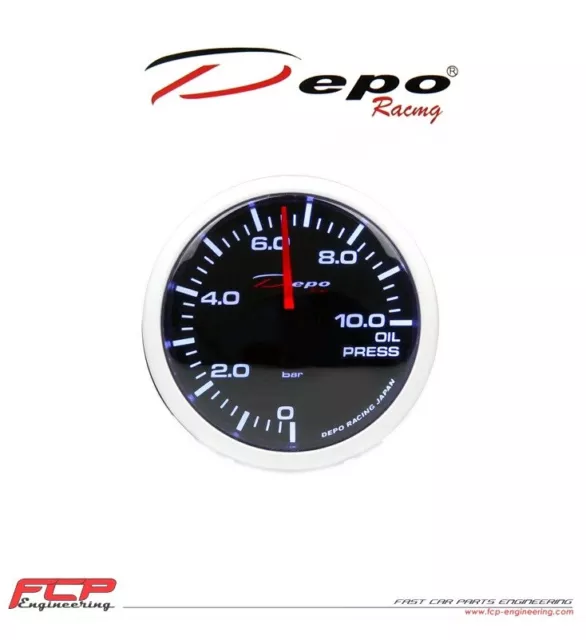 Depo Racing Digital Öldruck Anzeige 0-10 Bar Oil Pressure Peak Gauge Pk-Wa5227B