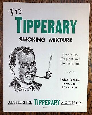TIPPERARY PIPE TOBACCO Smoking Mixture Store SIGN Advertising Vintage Original