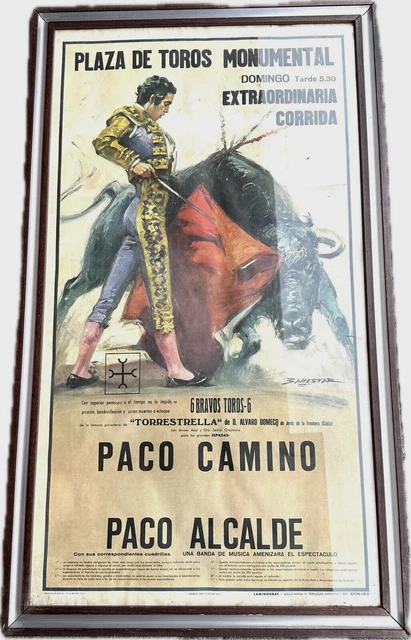 Corrida Plaza De Toros Monumental 1976 Paco Camino Quadro Poster Originale 98x54