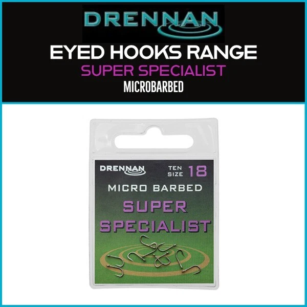 Drennan Eyed Hooks Range - Super Specialist Microbarbed | New - All Sizes